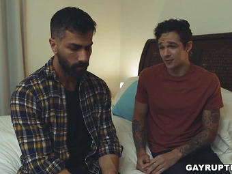 Hot taboo gay sex scene with studs Adam Ramzi and Jayden Marcos