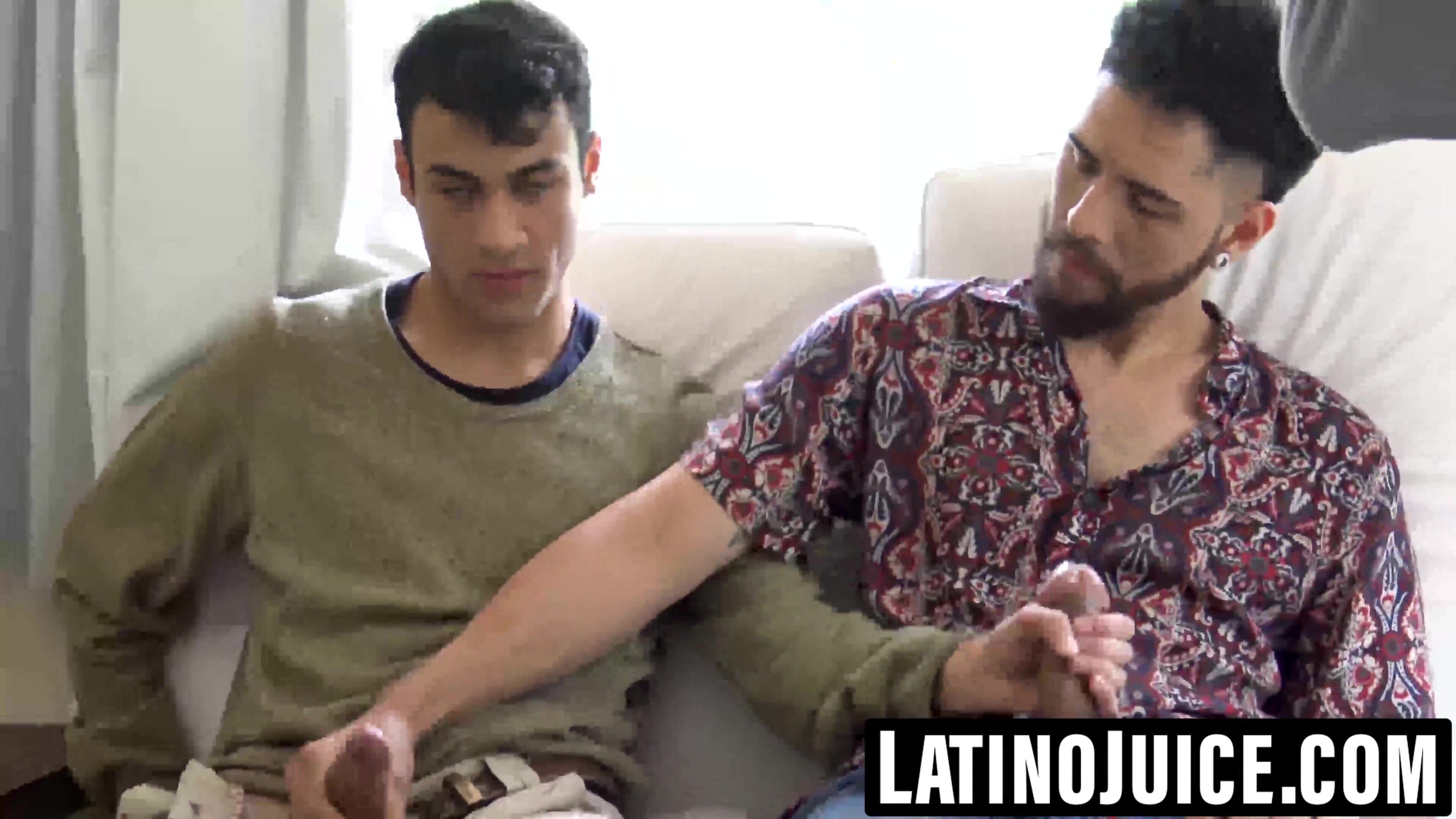 Pretty Latino teen gangbanged in amateur orgy