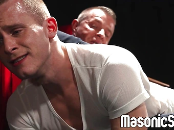 Master Tyler Saint disciplines Apprentice Dylan Tides with paddle and glass toy