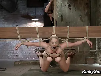 Bella Rossi Claire Adams Hogtied Breast Rope Bondage Spread Eagle Suspension