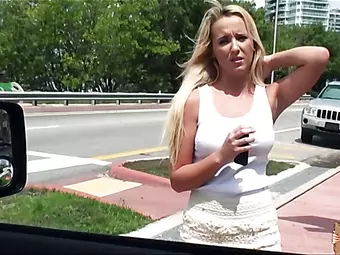 Dumped blonde Tucker Starr needs a ride and in the car she takes off her panties